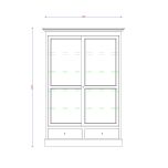 Block & Chisel solid weathered oak glass fronted bookcase