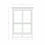 Block & Chisel solid weathered oak glass fronted bookcase