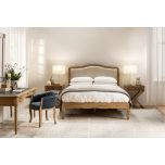 French style bed in Linen with oak wooden frame Château Collection