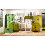 olive green lacquered console