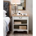 Block & Chisel weathered oak bedside table with antique white base