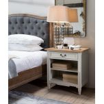 Block & Chisel weathered oak bedside table with antique white base