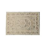 Cream tufted dhurrie rug naksha Range