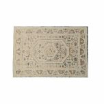 Cream tufted dhurrie rug naksha Range