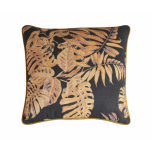 gold print cushion with velvet backing