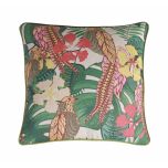 floral scatter cushion with velvet backing.