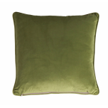 Lemon cushion with green velvet backing. 