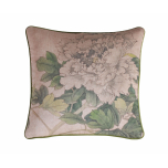 Linen flower cushion with velvet backing.