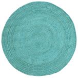 Block & Chisel round blue braided jute carpet