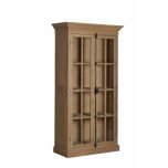 Oak display cabinet with glass doors