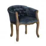 small boudior chair in blue velvet Château collection