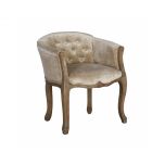 Small french tub chair upholstered in velvet