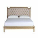 French style bed upholstered in linen King and queen