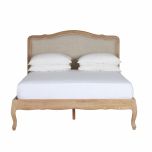 French style bed upholstered in linen King and queen