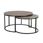 metal and wood nest of tables