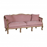 Château style french pink sofa with oak frame