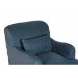 blue chenille upholstered slipcover chair 