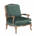 Green velvet Bodine French armchair 