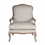 Classic cream cushioned armchair with cabriole legs