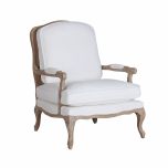 Classic white cushioned armchair with cabriole legs Château collection