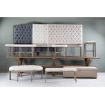 Block & Chisel linen upholstered bedend