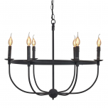 Wrought iron hanging chandelier 6 light Bramble Collection 