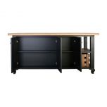 Toulouse kitchen island in black and antique weathered oak 