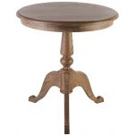 Block & Chisel round lamp table in solid antique weathered oak