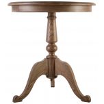 Block & Chisel round lamp table in solid antique weathered oak