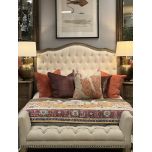Table lamp with brass base and white shade 