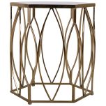 Block & Chisel iron and glass side table