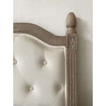 French style headboard in ivory velvet with button detail