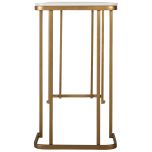 Block & Chisel synthetic stone top console table with iron base
