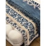 Blue tufted dhurrie rug Naksha Collection 