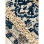 Blue tufted dhurrie rug Naksha Collection 