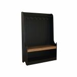 Block & Chisel matt black coat stand with weathered oak seat