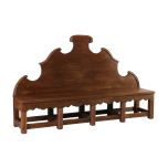 wooden carved bench in recycled pine