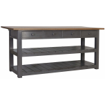 Block & Chisel kitchen island with weathered oak top and grey base