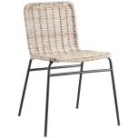 Block & Chisel slimit natural rattan dining chair with iron legs