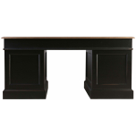 Block & Chisel antique weathered oak pedestal desk with matt black finish