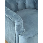 fully upholstered velvet occasional chair in cadet blue 
