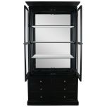 Block & Chisel black solid oak display cabinet with glass top