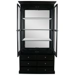 Block & Chisel black solid oak display cabinet with glass top