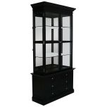 Block & Chisel black solid oak display cabinet with glass top