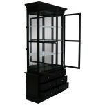 Block & Chisel black solid oak display cabinet with glass top