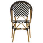 Block & Chisel black and white PE rattan dining chair with Aluminium Bamboo frame