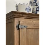 wooden storage cabinet with drawers and shelving