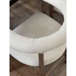 accent chair in cream with oak wood frame 