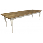 Block & Chisel weathered oak dining table with antique white base