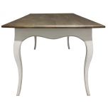 Block & Chisel weathered oak dining table with antique white base